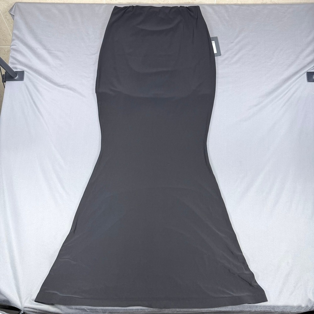 Norma Kamali V Neck Rectangle Gown Womens M Black Maxi Dress Formal Evening Wear - Picture 4 of 13